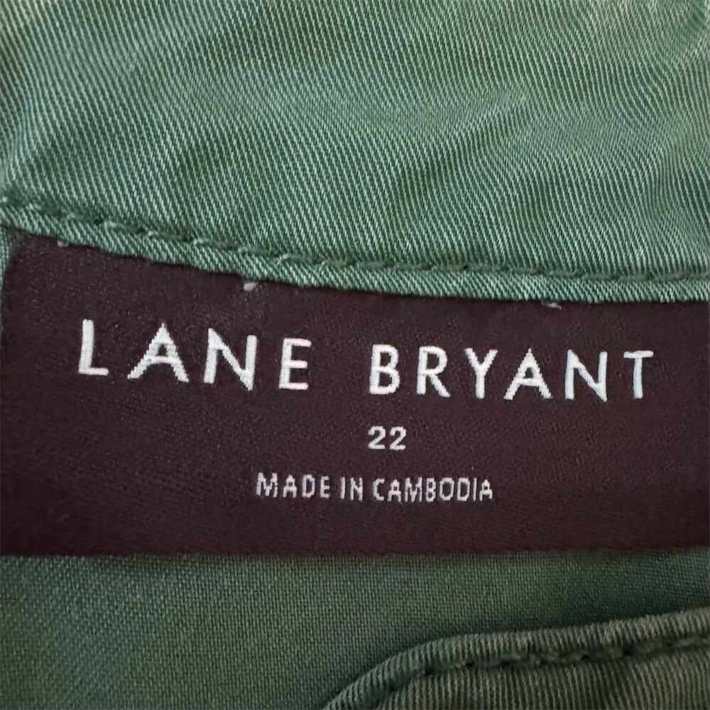 Lane Bryant Shirt Dress 22 Forest Green Sleeveless Tie Belt Pockets Office READ - Picture 6 of 11